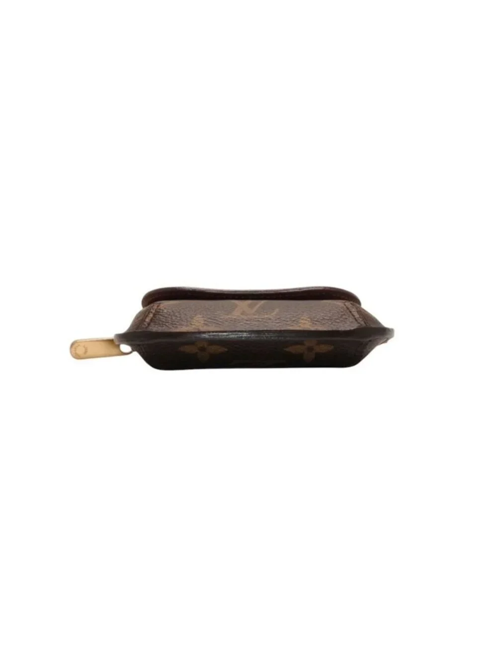Louis Vuitton Porte Monnaie Ring Coin Purse Gold Brown